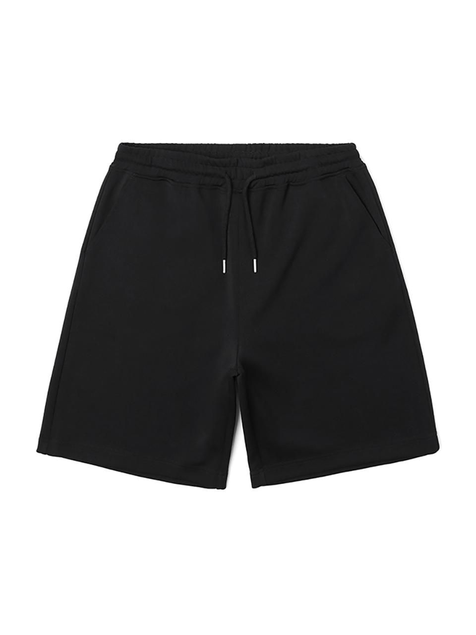 Black Unicolor Shorts
