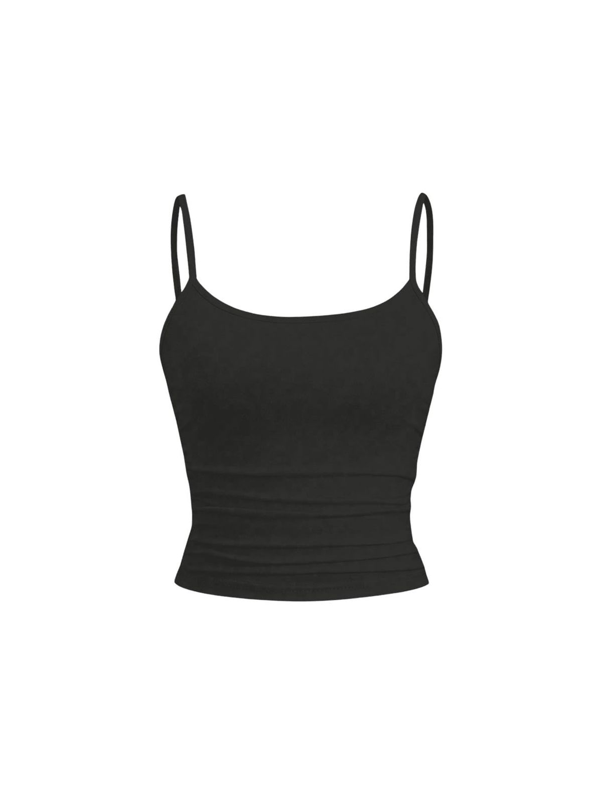 Black Unicolor Crop Top