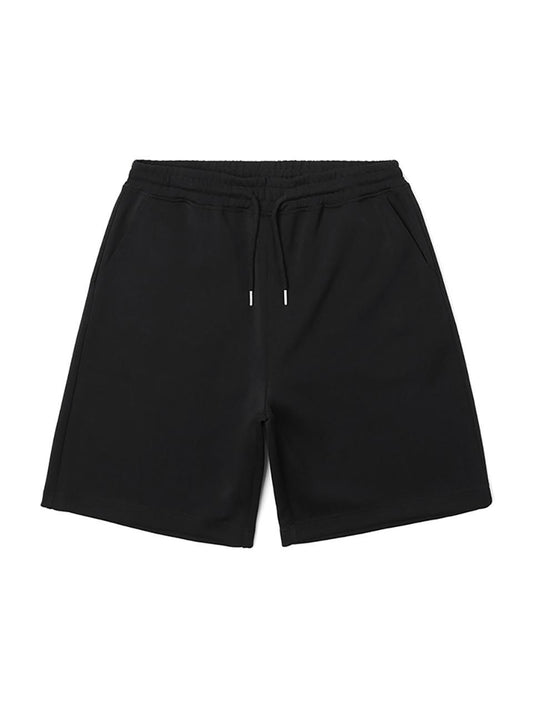 Black Unicolor Shorts