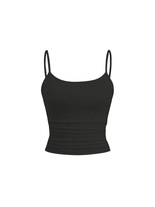 Black Unicolor Crop Top